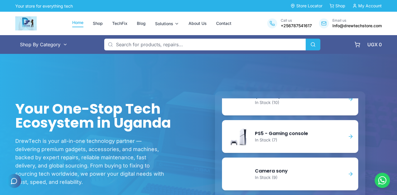 Preview of Drew Tech Store — E-commerce & Tech Services