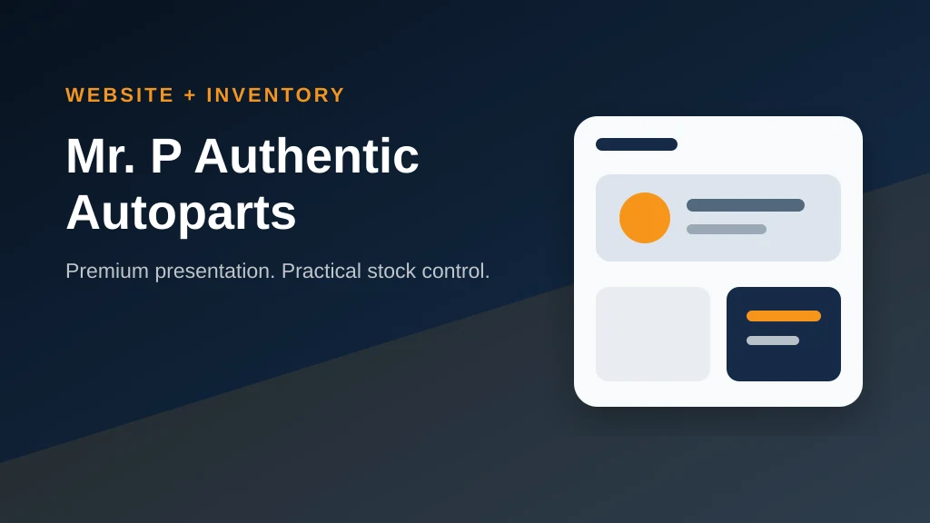 Preview of Mr. P Authentic Autoparts Website & Inventory System